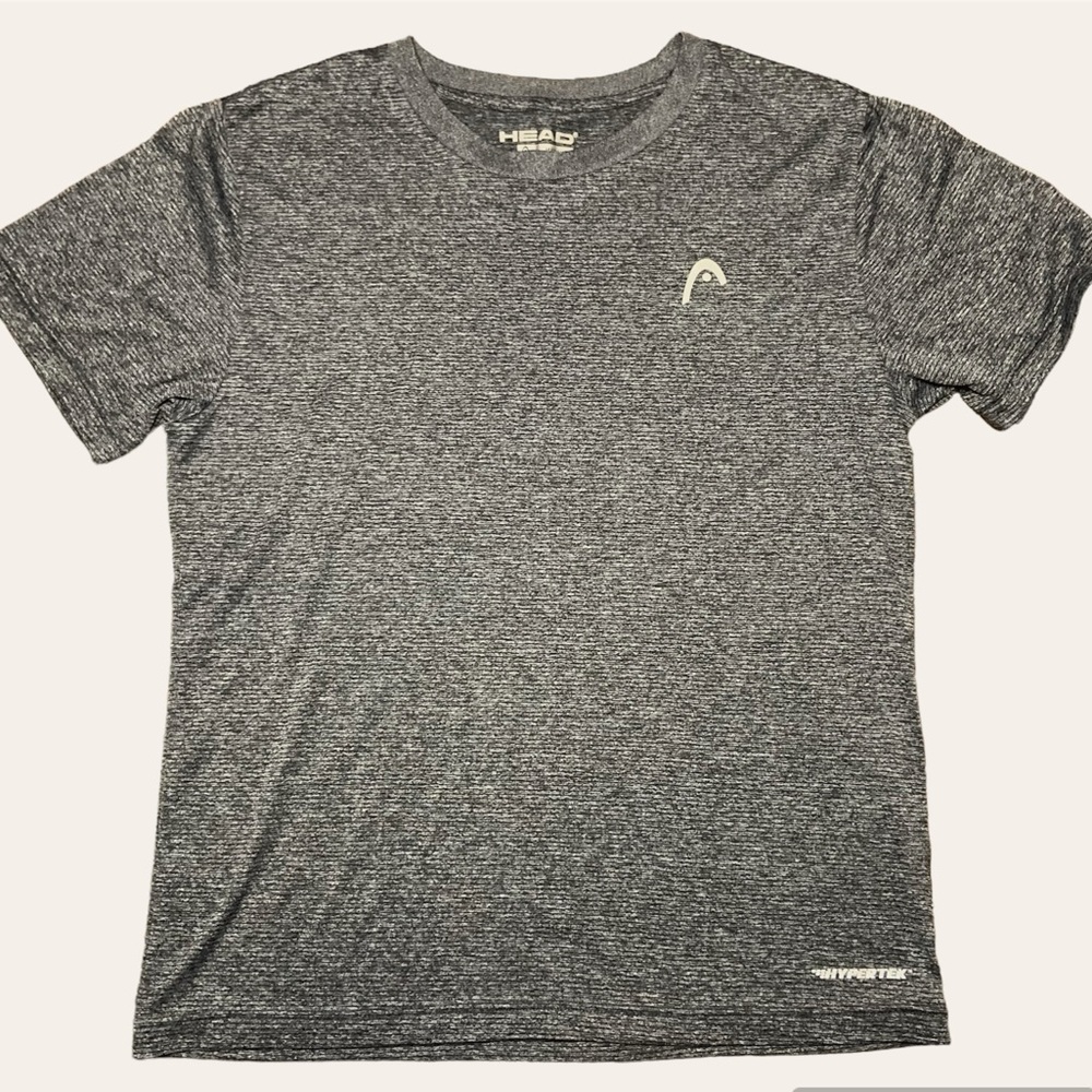 Head Men’s Activewear Speckled Pinstripe Gray V Neck Short Sleeve T Shirt